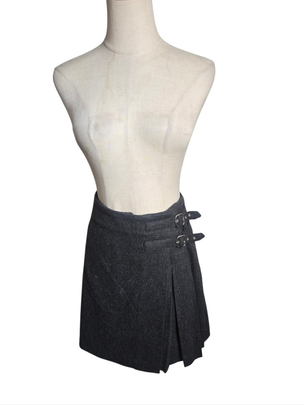 J. Crew Charcoal Gray Wrap Preppy Pleated Mini Skirt